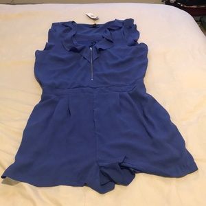 Express Blue Romper with Ruffles